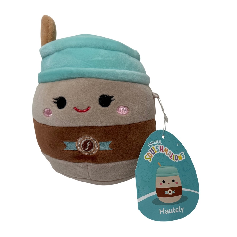 Squishmallows Hautely the Coffee Cup 5 Inch Brown Teal Plush Toy NWT